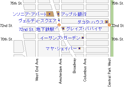 W72th St.周辺地図
